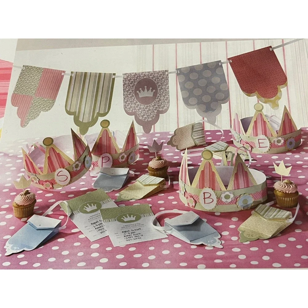 (2) Stampin' Up Princess Party Kit Invitations Decorations Crown Tiara Crafts